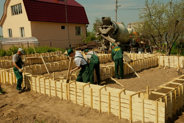 11. Заливка фундамента.