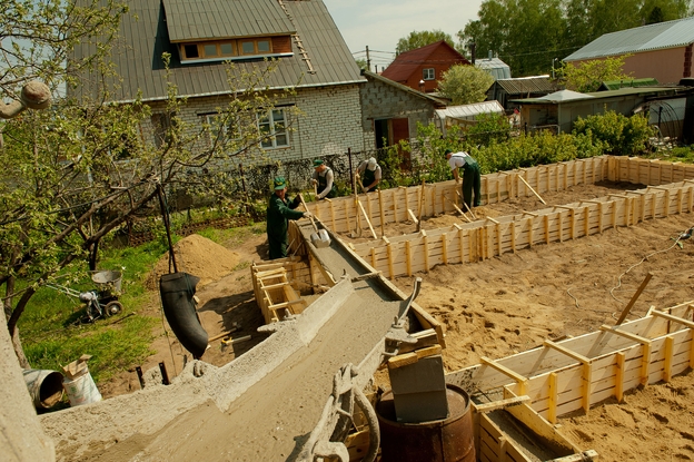 10. Заливка фундамента.